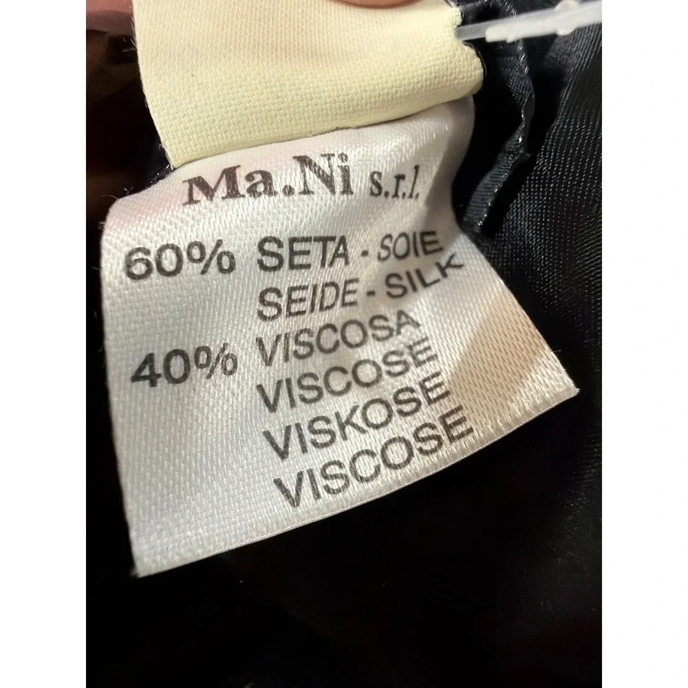 Nicoletta Ruggiero Shrug Wrap Womens 44 Black Silk Blend Coprispalle Italy Luxe